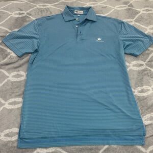 Peter Millar Striped Blue Polo Shirt- Concession